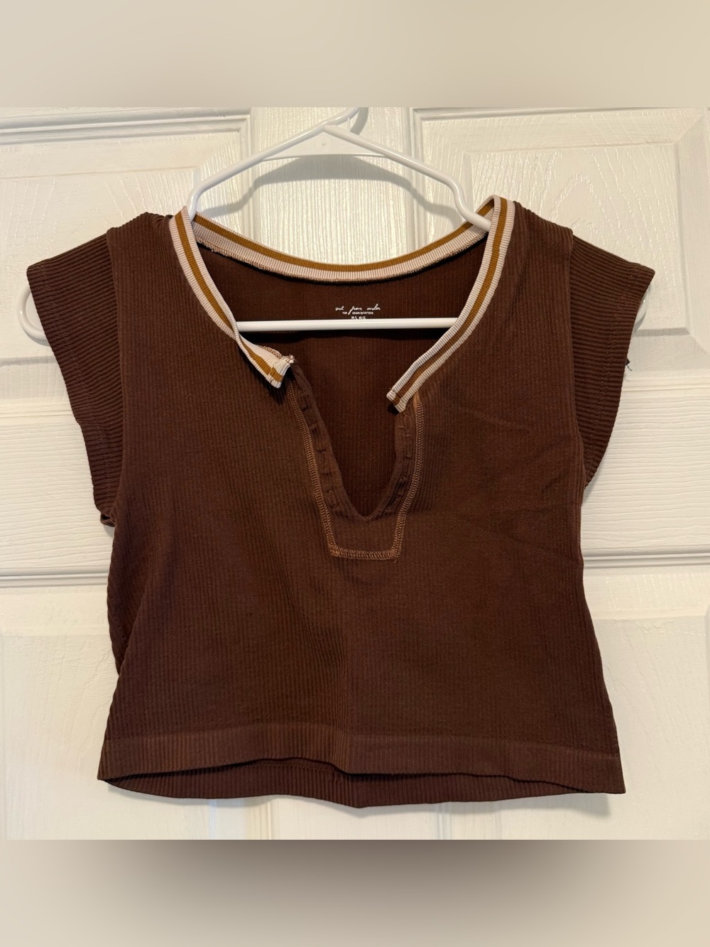 Urban Outfitters Brown Ribbed Crop Top